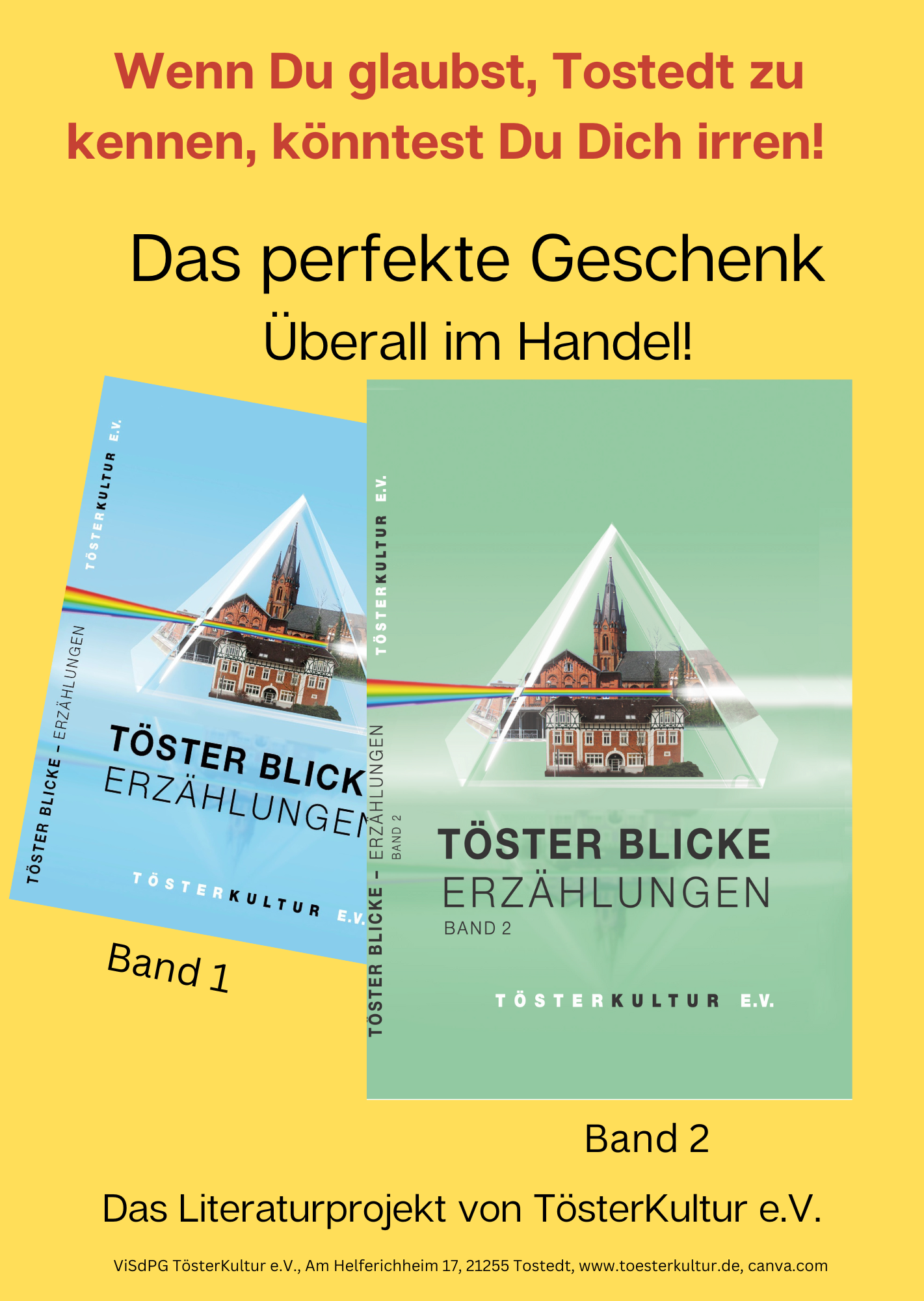 Flyer Werbung für die zwei Bänder Töster Blicke - Erzählungen